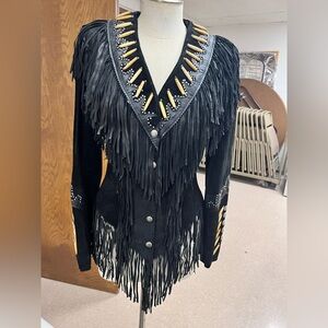 Tribe America Black suede and Leather Jacket